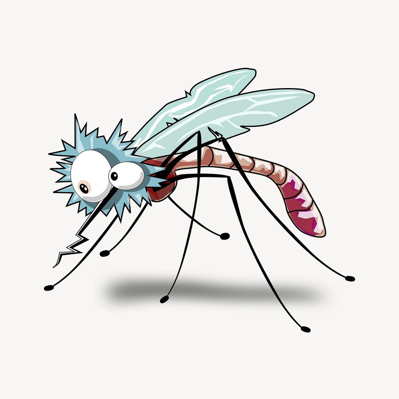 Mosquito cartoon clipart, illustration psd. Free public domain CC0 image.